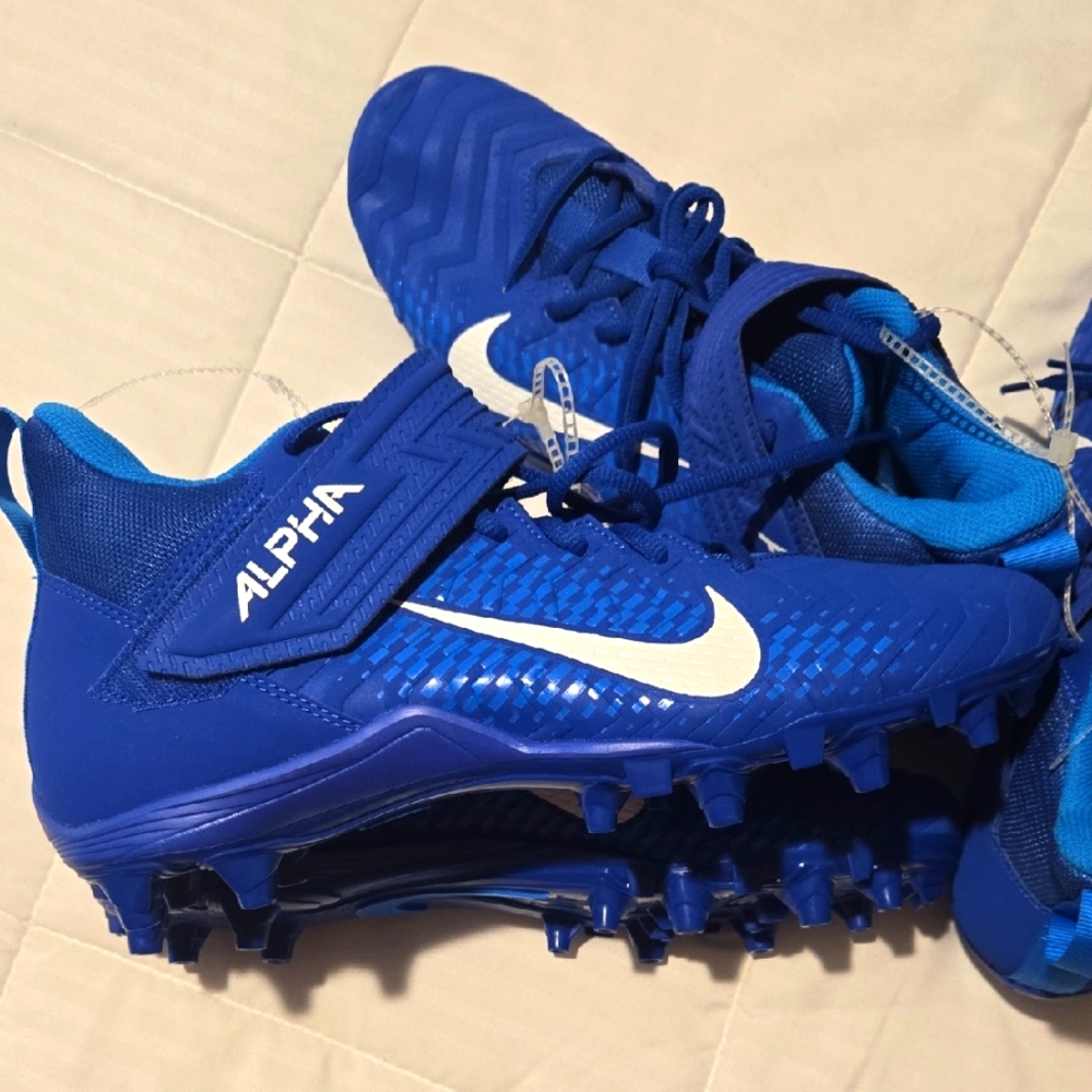 New Nike Alpha Blue Football Cleats